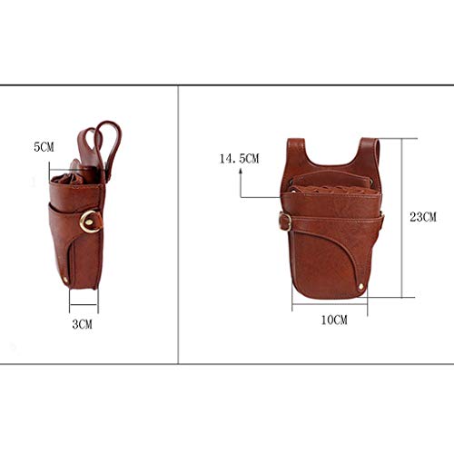 Kcnsieou - Funda de tijera para peluqueros y peluqueros de piel sintética con correa para herramientas de peluquería