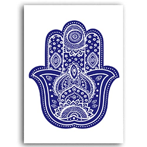 KELEQI Arte de Pared Indio Yoga Bergamota Minimalista Pinturas Coloridas en Lienzo Impresión de imágenes y póster del Islam Sala de Estar Decoración para el hogar (70x100cm) X3 Sin Marco
