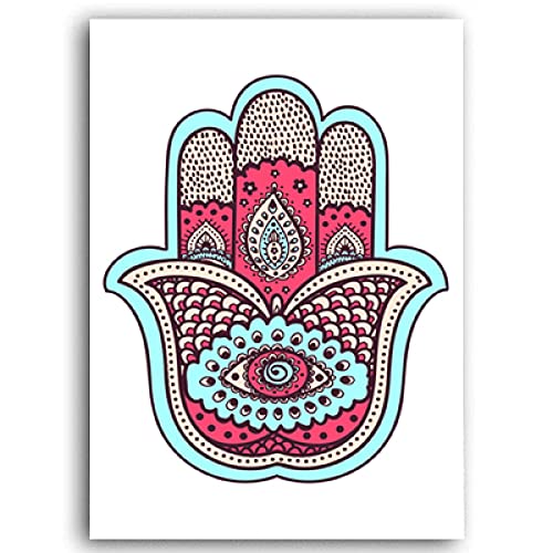 KELEQI Arte de Pared Indio Yoga Bergamota Minimalista Pinturas Coloridas en Lienzo Impresión de imágenes y póster del Islam Sala de Estar Decoración para el hogar (70x100cm) X3 Sin Marco