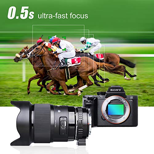 K&F Concept - Adaptador Automático Electrónico para Lentes de Canon EOS EF/EF-S Mount a Cuerpo de Cámara Sony NEX E Mount, EF/EF-S - E