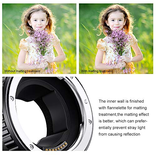 K&F Concept - Adaptador Automático Electrónico para Lentes de Canon EOS EF/EF-S Mount a Cuerpo de Cámara Sony NEX E Mount, EF/EF-S - E