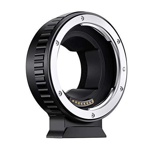K&F Concept - Adaptador Automático Electrónico para Lentes de Canon EOS EF/EF-S Mount a Cuerpo de Cámara Sony NEX E Mount, EF/EF-S - E