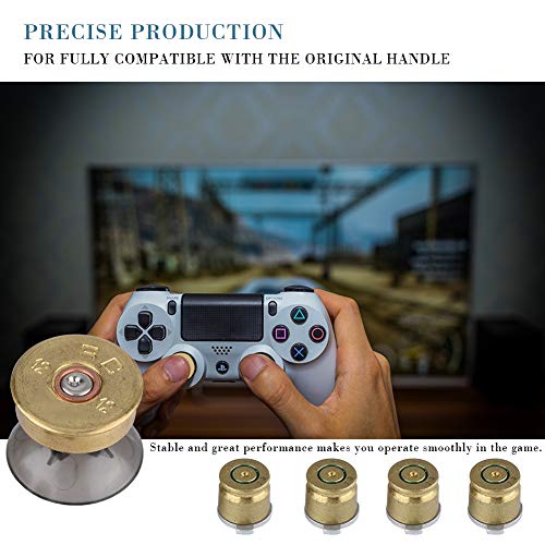 KIKYO Botones de aleación de Aluminio para PS4, Botones de Metal Dorado y Kit de modificación de Joystick para Controlador PS4
