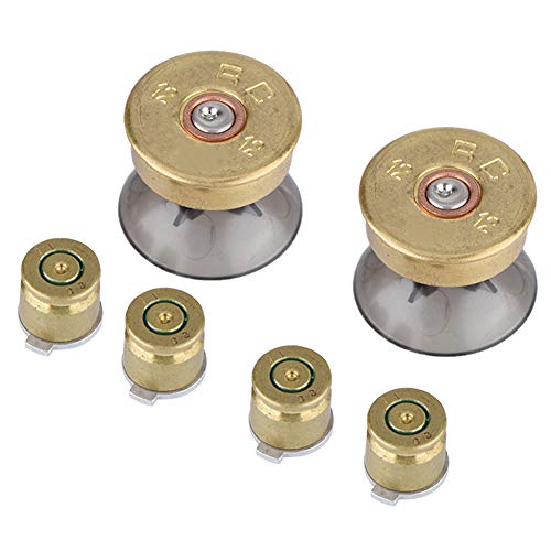 KIKYO Botones de aleación de Aluminio para PS4, Botones de Metal Dorado y Kit de modificación de Joystick para Controlador PS4