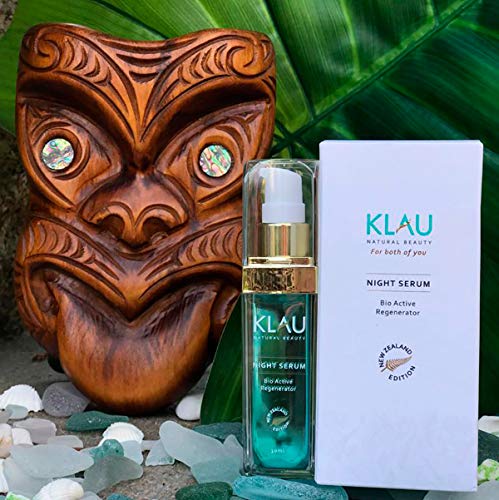 KLAU Sérum facial de noche bio, anti edad y reparador - Con ácido hialurónico vegetal - 30 ml