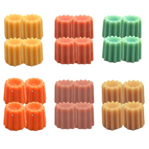 KOGAN Fondantes de cera perfumados canelés Cera de Soja Natural para Quemador Fragancia - 24 piezas de velas perfumadas a base de cera de soja 100% natural