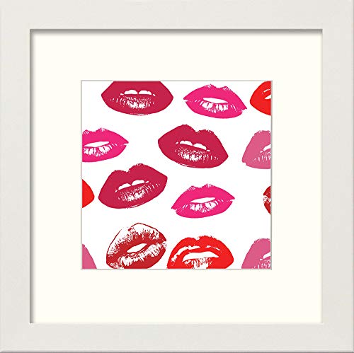 L Lumartos Kisses for You - Cuadro Decorativo (35,56 x 35,56 cm), diseño de Acuarela, Color Blanco