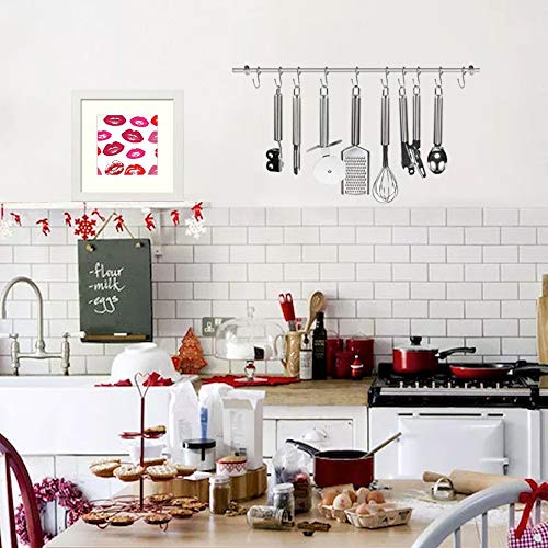 L Lumartos Kisses for You - Lámina Decorativa para Pared, diseño de Acuarela, Color Blanco, 20,3 x 20,3 cm