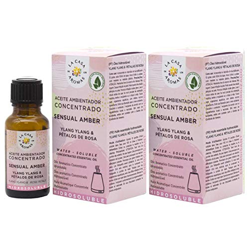 La Casa Aromas Aceite aromático Concentrado 15 ml para Humidificador o Difusor de Aroma (Sensual Amber, Pack de 2)