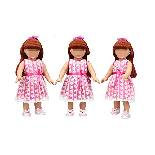 Lance Home Ropa de Muñeca, 4 Falda, 4 Zapatos y 4 Perchas para 18 Pulgadas Muñecas American Girl, Accesorios Ropa Vestido Falda