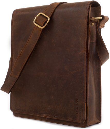 LEABAGS London Sac bandoulière rétro-Vintage en véritable Cuir de Buffle - Muskat