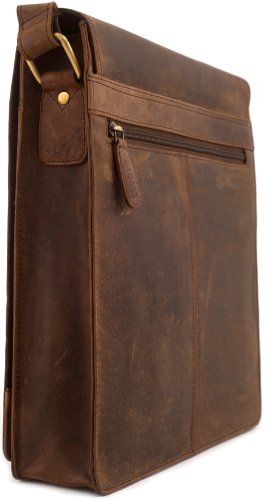 LEABAGS London Sac bandoulière rétro-Vintage en véritable Cuir de Buffle - Muskat