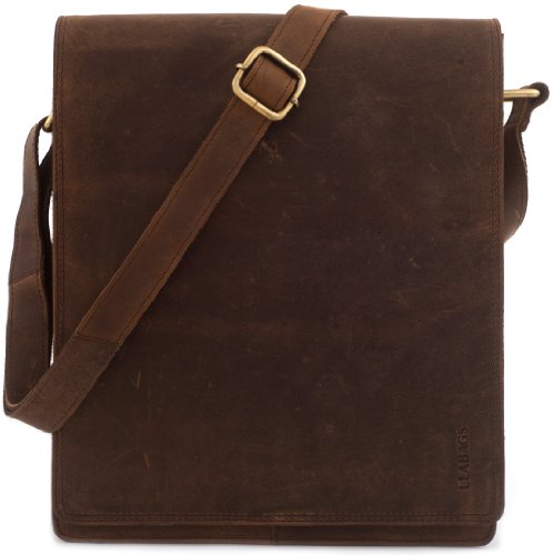 LEABAGS London Sac bandoulière rétro-Vintage en véritable Cuir de Buffle - Muskat
