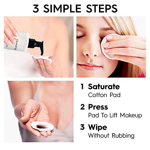 Leche Facial Desmaquillante con Vitamina E y Aloe Vera 3en1 Limpiador de Poros Antimanchas Leche Hidratante Waterproof Contorno de Ojos Corrector Ojeras Elimina el maquillaje y las manchas 2 x 200 ml