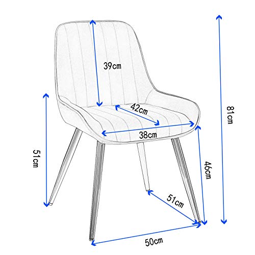 Lestarain 2X Sillas de Comedor Dining Chairs Sillas Tapizadas Paquete de 2 Sillas Cocina Nórdicas Terciopelo Sillas Bar Metal Silla de Oficina Rosa