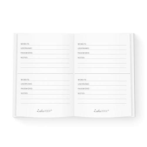 Libro de contraseñas de Internet de Bee - A6 por Lola Design - Cuaderno para contraseñas y abejas de papelería