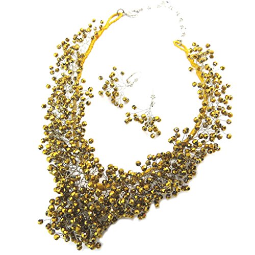 Lily-Crystal P4408 - Gafas hechas a mano 'Callas' dorado - 17x8.5 cm.