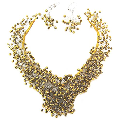 Lily-Crystal P4408 - Gafas hechas a mano 'Callas' dorado - 17x8.5 cm.