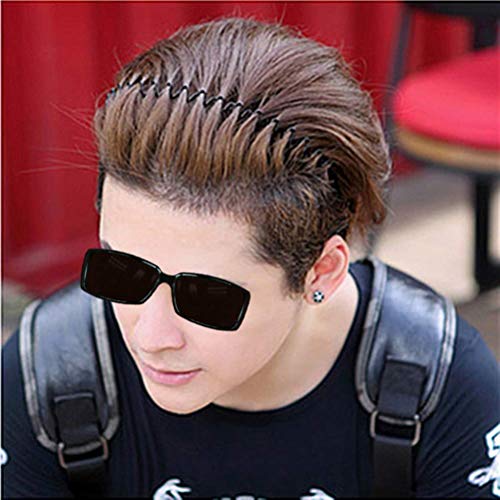 Lofuanna Gomas de pelo de metal unisex diademas de belleza,color negro ondulado,deportes de primavera para hombres,de la banda de pelo accesorios simples elásticos antideslizantes-Paquete con 1