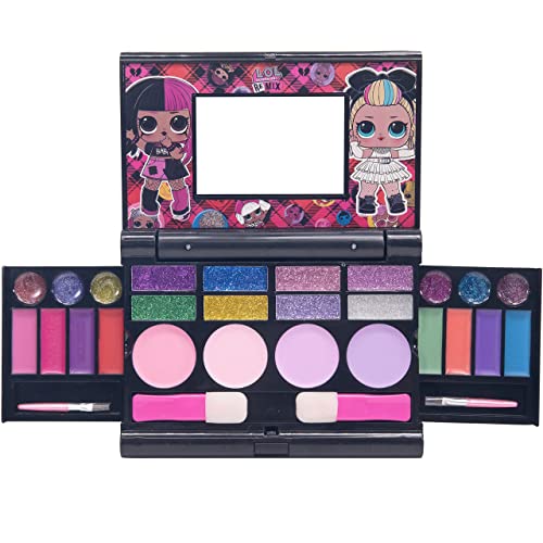 L.O.L Surprise! Townley Girl Set Cosmético Compacto Con Espejo 14 Brillos De Labios, 4 Brillos Corporales, 4 Pinceles, Colorido, Portátil, Plegable, Maquillaje, Kit De Belleza Para Niñas|