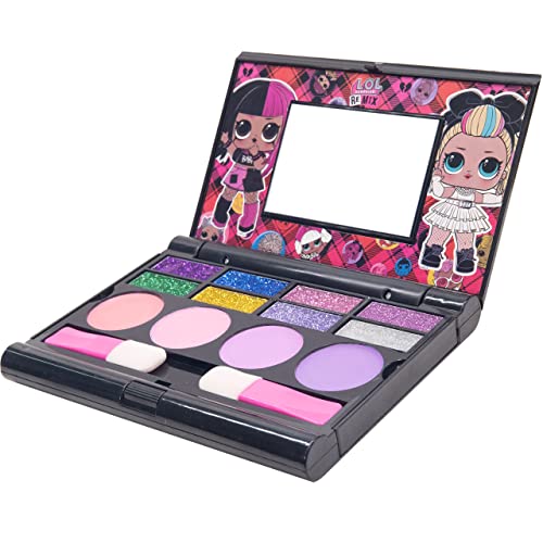 L.O.L Surprise! Townley Girl Set Cosmético Compacto Con Espejo 14 Brillos De Labios, 4 Brillos Corporales, 4 Pinceles, Colorido, Portátil, Plegable, Maquillaje, Kit De Belleza Para Niñas|