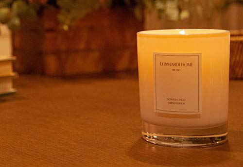 Lombardi Home - Vela aromática Vainilla, Vela perfumada, 100% Cera de Soja Natural, Vegana, 8% de Esencia, aromaterapia, decoración Italiana, relajación, Regalo Navidad