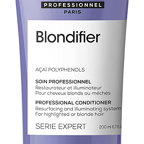 L’Oréal Professionnel | Acondicionador iluminador y restaurador para cabellos con mechas o rubios, Blondifier, SERIE EXPERT