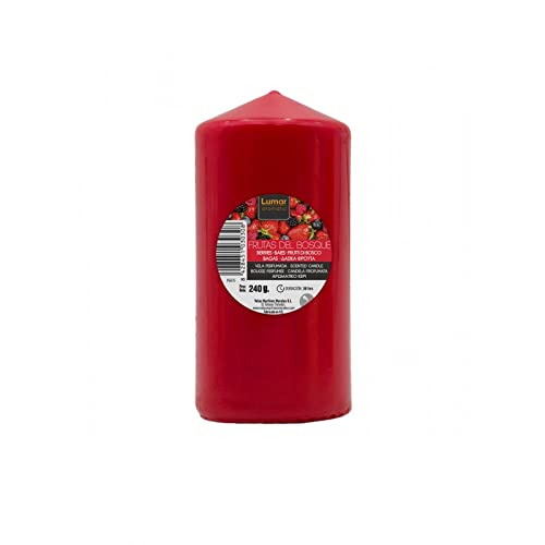 Lote 12 Velas Taco Perfumadas Frutos del Bosque Grandes XXL 120 x 57 mm - Velones Aromáticos, Gran Duración (34-36 Horas) y Delicado Aroma - Velas Frutos Rojos