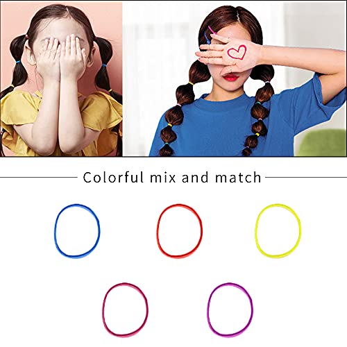 LUKIUP® 800 Piezas Gomas Trenzas - Ø 1.5 cm, Mini Gomas de Pelo Coletero, Gomitas Pelo Niña, Gomitas Pelo para El Pelo de Los Niños, Rastas Pequeñas, Peinado de Boda y Más (Multicolor)