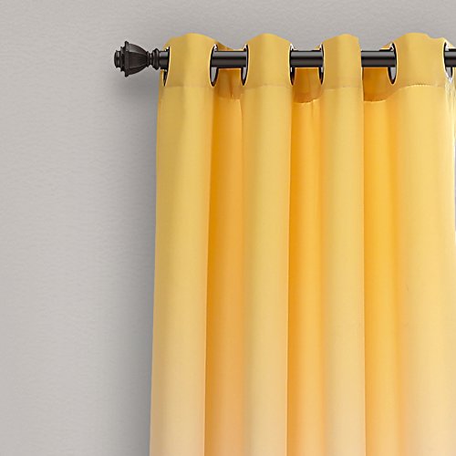 Lush Decor Umber Fiesta - Par de Cortinas para Ventana de oscurecimiento para habitación, 84" x 52", Color Rosa y Gris, Amarillo/Gris, 84" x 52"