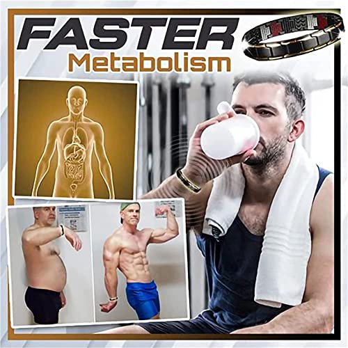 Magnetic Therapy Fit Plus Bracelet, 3Pcs Ultra Strength Magnetic Therapy Bracelet, Men's Body Slimming Weight Loss Anti-Fatigue Healing Bracelet Adjustable Length with Regulator