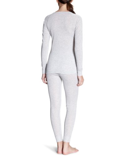 maier sports Waesche - Set Lena - Conjunto de Ropa Interior térmica de Acampada y Senderismo para Mujer, tamaño M, Color Plateado