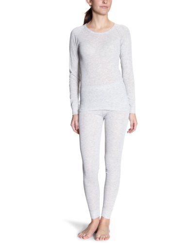 maier sports Waesche - Set Lena - Conjunto de Ropa Interior térmica de Acampada y Senderismo para Mujer, tamaño M, Color Plateado