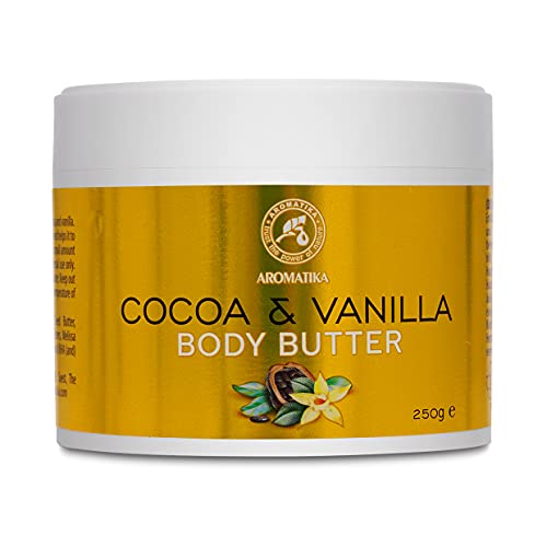 Manteca de Cacao & Vainilla - 250g - Crema Hidratante Natural para el Cuerpo - Cuidado de la Piel - Cuidado de las Manos - Body Butter para Pieles Secas - Tratamiento Corporal - Manteca de Vainilla