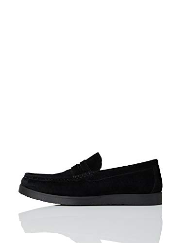 Marca Amazon - find. Fenton Mocasines, Negro Black, 43 EU