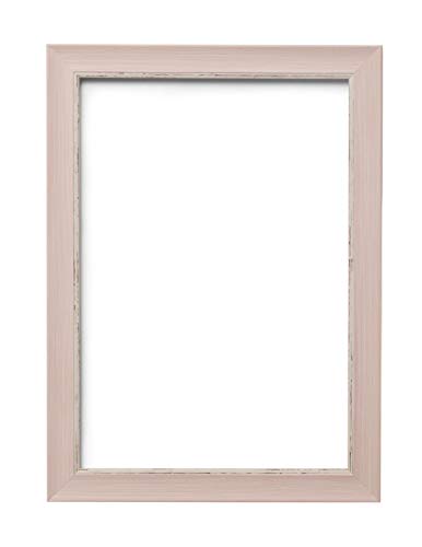 Marco de fotos tamaño europeo- SC1 - Gama Vintage Shabby Chic Marco para ilustraciones/ fotografías/ Pósters/ con Auténtico cristal – (30 x 40cm) Rosa desgastado