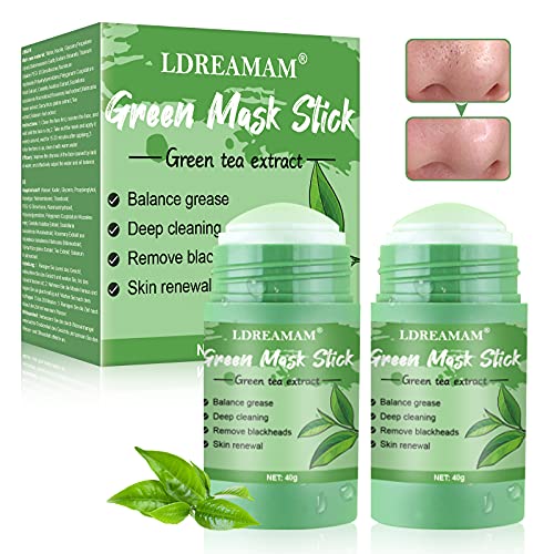 Mascarilla de té verde,Green Tea Stick Mask,Green Tea Cleansing Mask,Control De Aceite Hidratante Facial,Limpieza Profunda,Eliminación negros & acné,Para Todo Tipo de Piel
