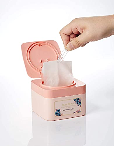 Maybena Pack Mascarillas Faciales, Hidratacion Intensiva, Rutina Coreana, Cosmetica Coreana, Rosa, 30 Unidades