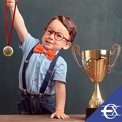 Medalla de Estrellas Dorada | Medalla para Premios | Premios para Niños | Trofeo | Medalla para Aprendizaje | 48 x 8 Centímetros| Roja |