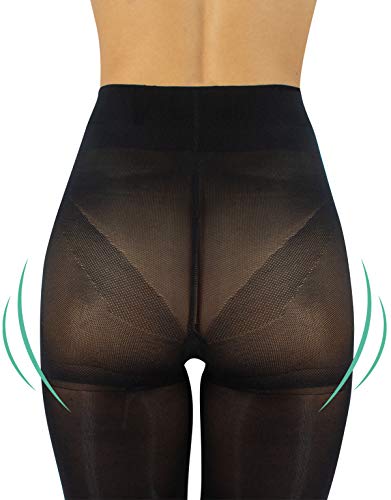 MEDIAS TUPIDAS DE DESCANSO Y REDUCTORAS | PANTY COMPRESIÓN MEDIA | 100 DEN | NEGRO | S, M, L, XL | CALCETERÍA ITALIANA | (M)