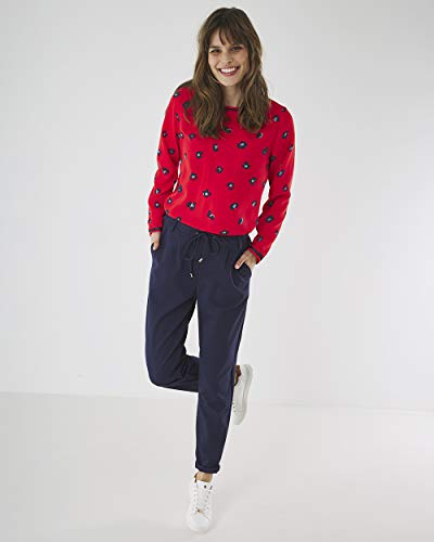 Mexx Camiseta Estampada de Manga Larga Blusa, Rojo, L para Mujer