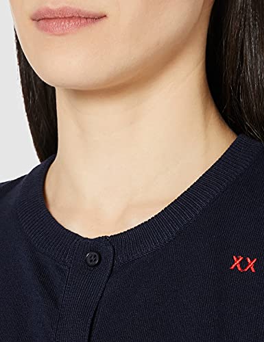 Mexx Cárdigan de Cuello Redondo Susan Sudadera, Azul Zafiro (Navy), Small para Mujer
