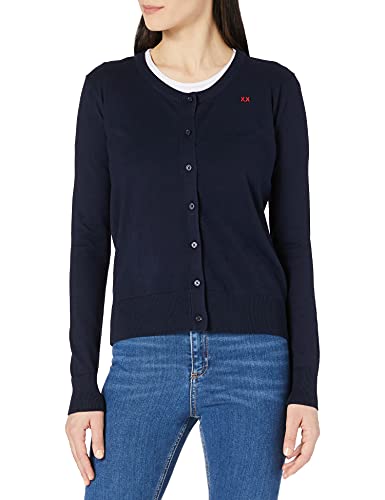 Mexx Cárdigan de Cuello Redondo Susan Sudadera, Azul Zafiro (Navy), Small para Mujer