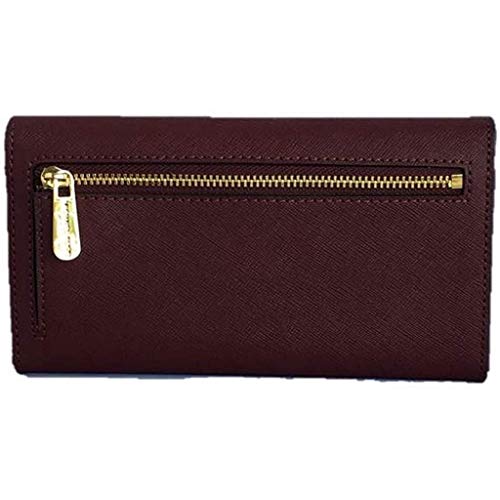 Michael Kors Jet Set Travel Large Trifold Saffiano Leather Wallet - Merlot