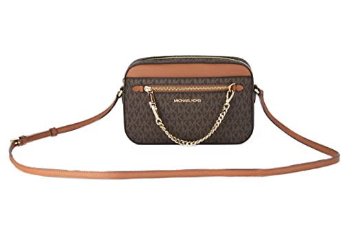 Michael Kors Women's Jet Set Item LARGE EAST WEST CHAIN Crossbody (BROWN/SOFTPINK)