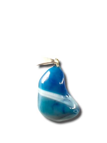 Mineral Import - Colgante Rodado de Ágata Azul Teñida - 3495VC