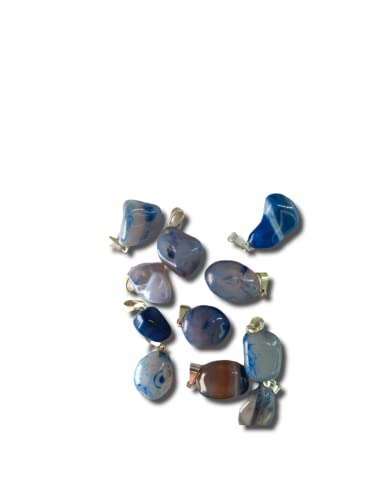 Mineral Import - Colgante Rodado de Ágata Azul Teñida - 3495VC