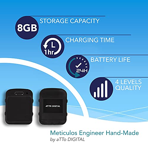Mini grabadora de voz portátil para clases, reuniones; Compatible con USB PC y Mac; Memoria interna: 8GB /141 horas de grabación; Batería recargable: 20 horas de grabación continua