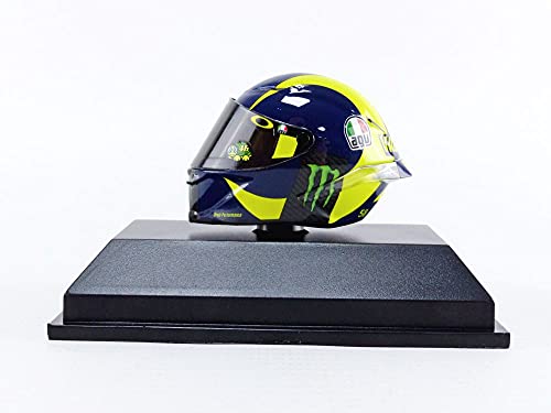 Minichamps- Casco en miniatura de colección, Color azul y amarillo (399180046)