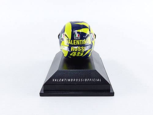 Minichamps- Casco en miniatura de colección, Color azul y amarillo (399180046)